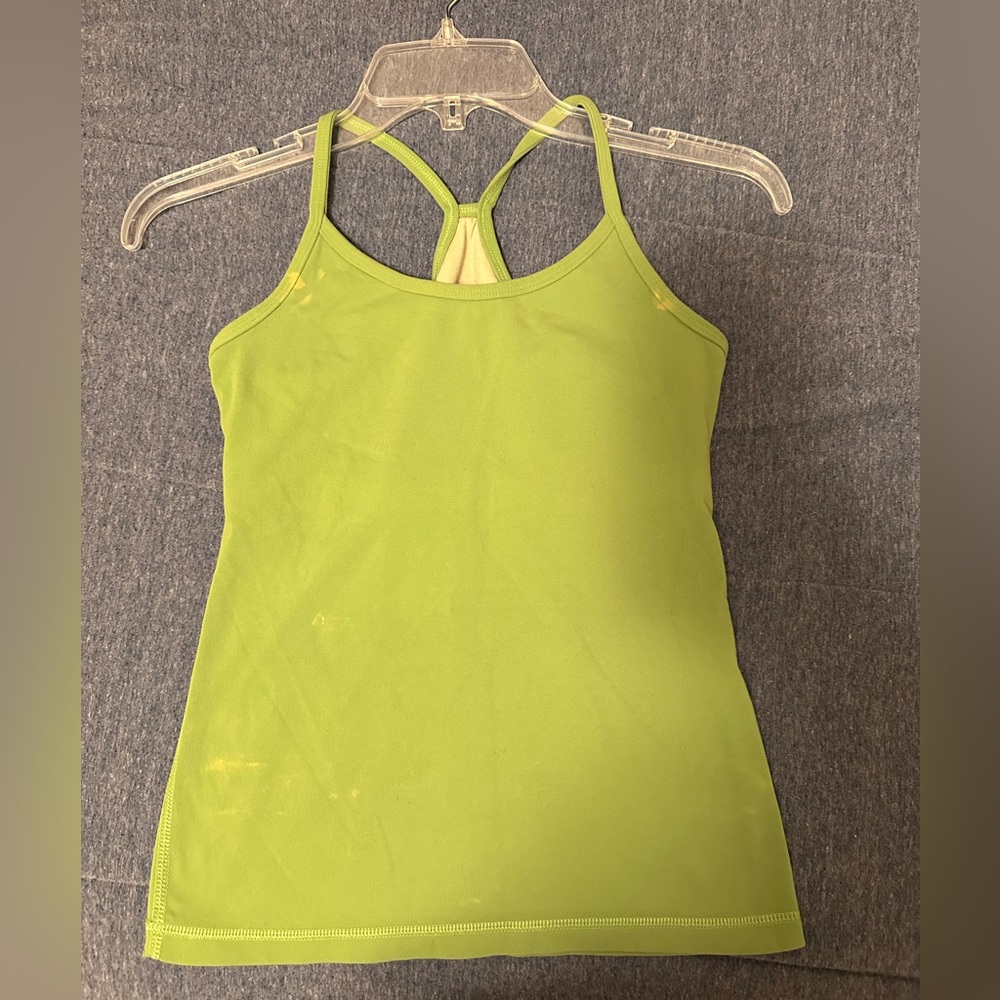 Green Lululemon workout top